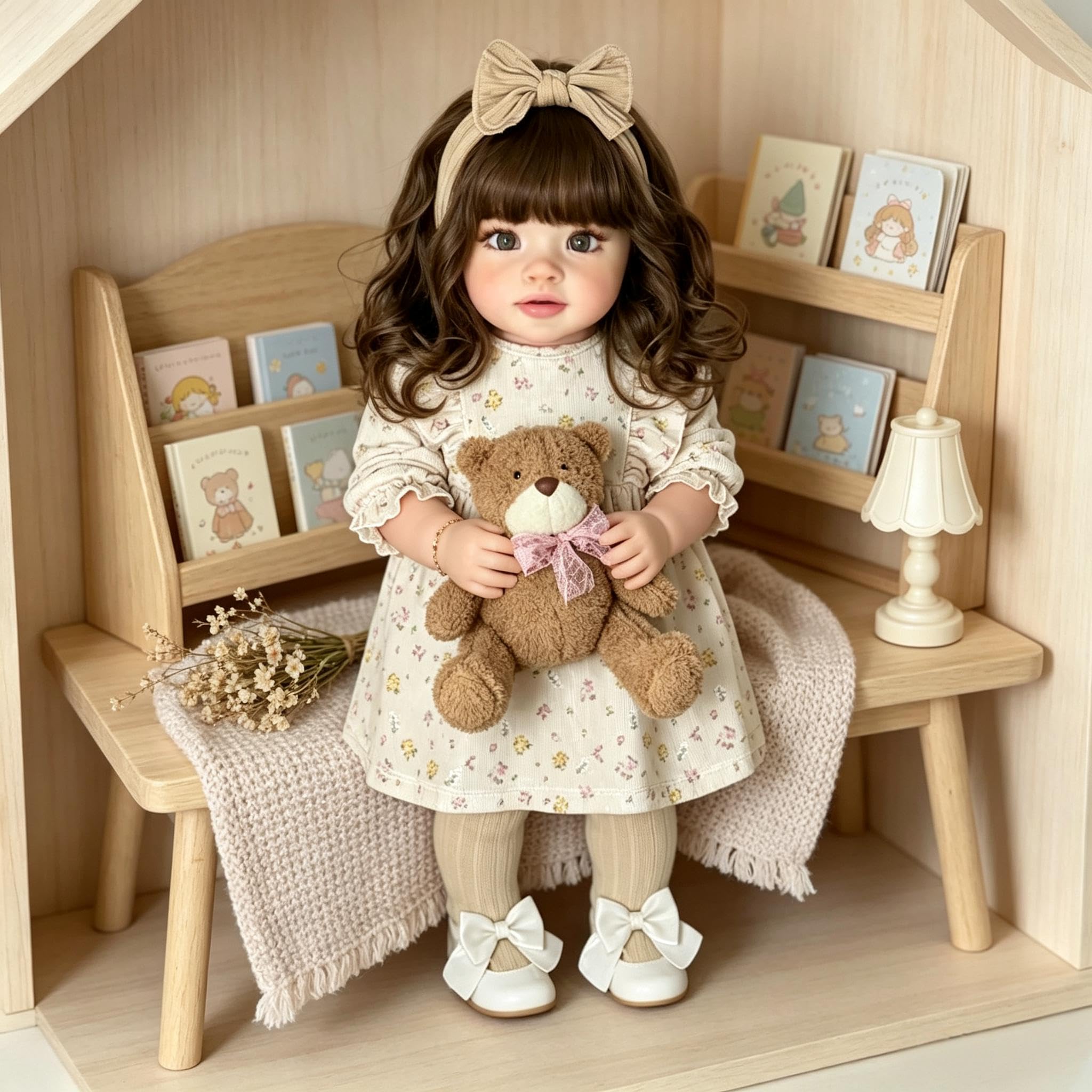 Realistyczne lalki Reborn maluch dziewczyna Pippa 66 cm duży rozmiar Reborn Baby Dolls Real Life Baby Doll miękka winylowa tkanina ciało realistyczna lalka maluch z długimi włosami dla dzieci