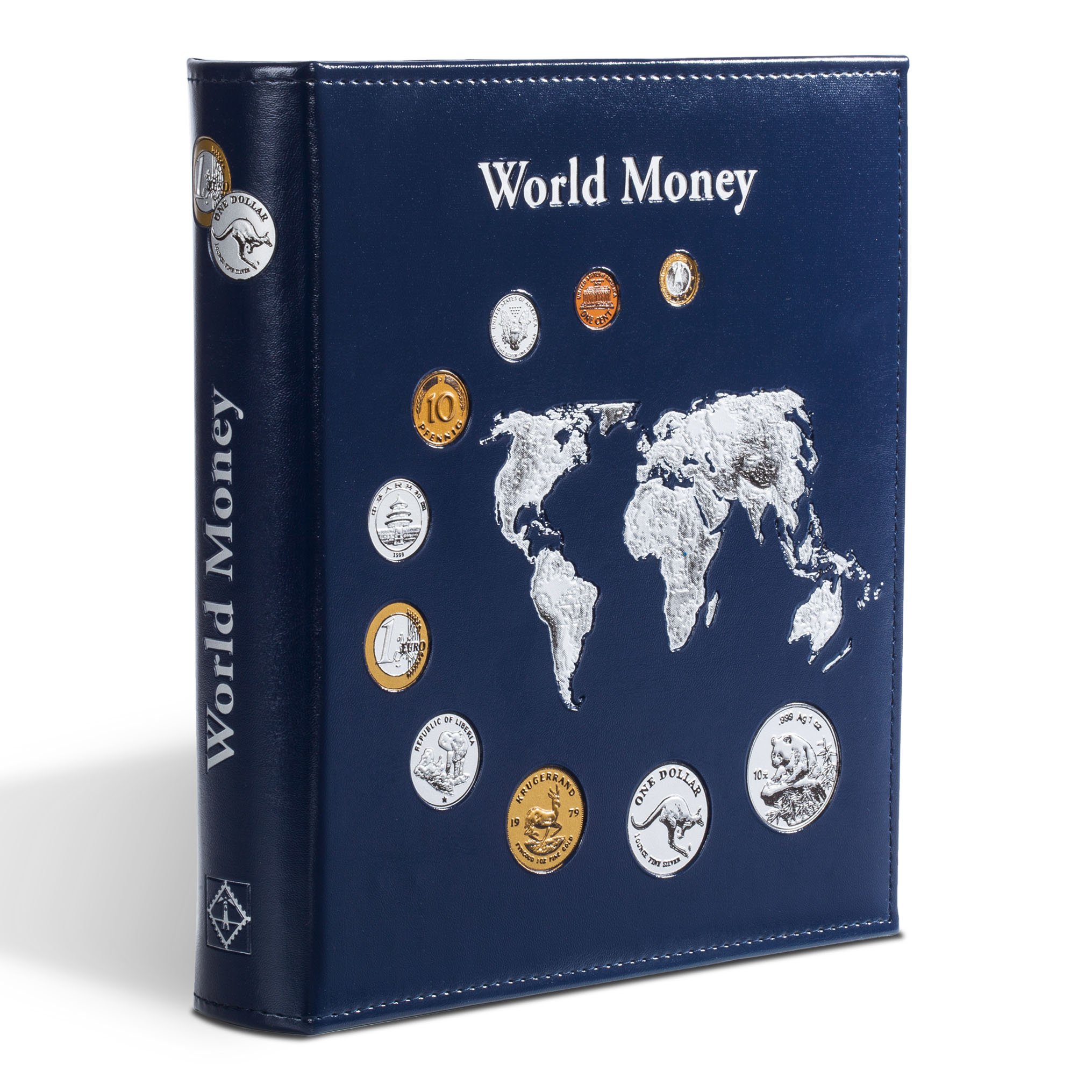 Leuchtturm 323813 Album numismatique Optima World Money- INCL. 5 Pochettes pour pièces de Monnaie de 42, 27, 20, 34 mm - Bleu