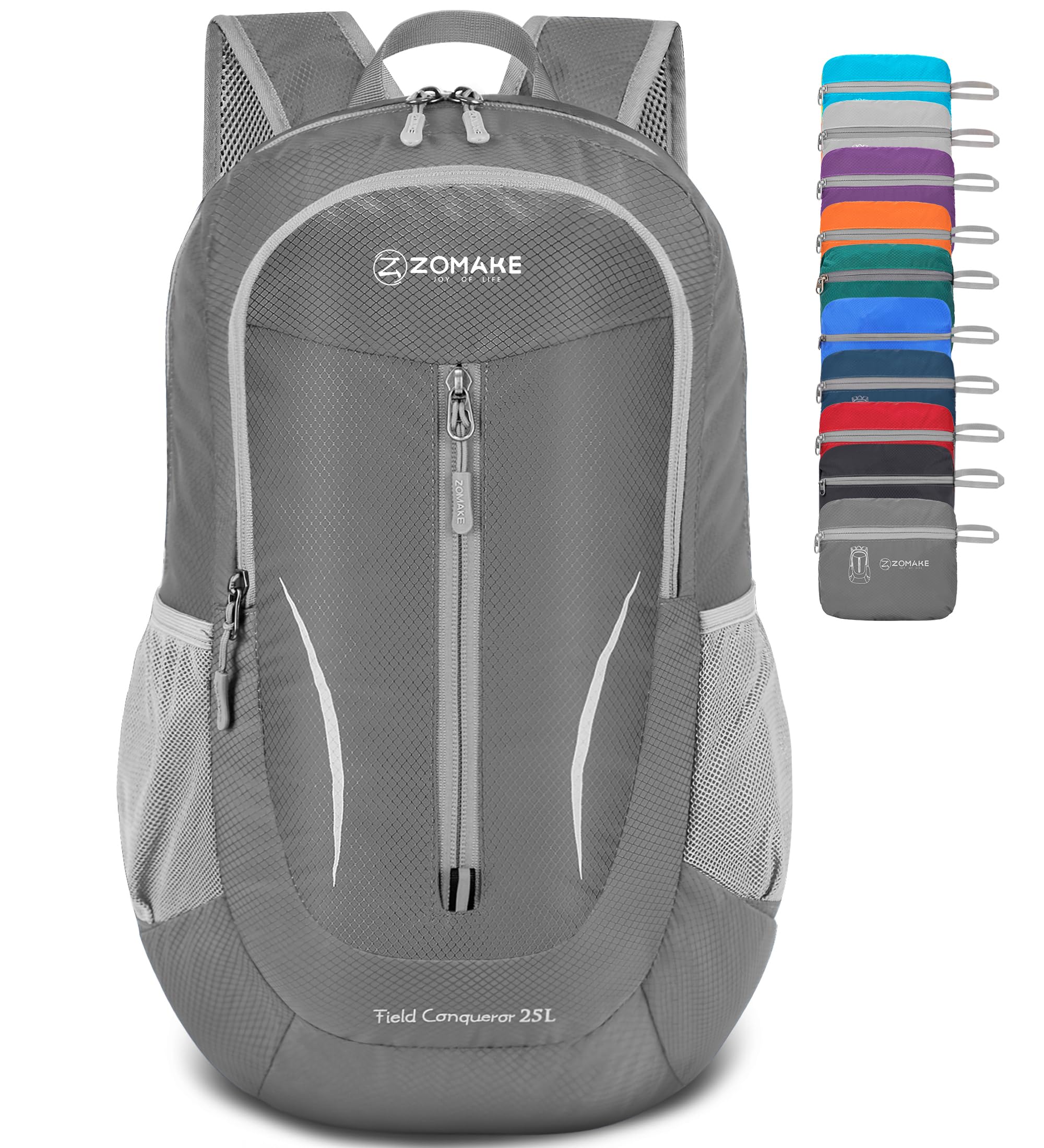 ZOMAKE Ultra Lightweight Packable Backpack 25L, Foldable Hiking Backpacks Water Resistant Small Folding Daypack for Travel(Dimgray NEW)