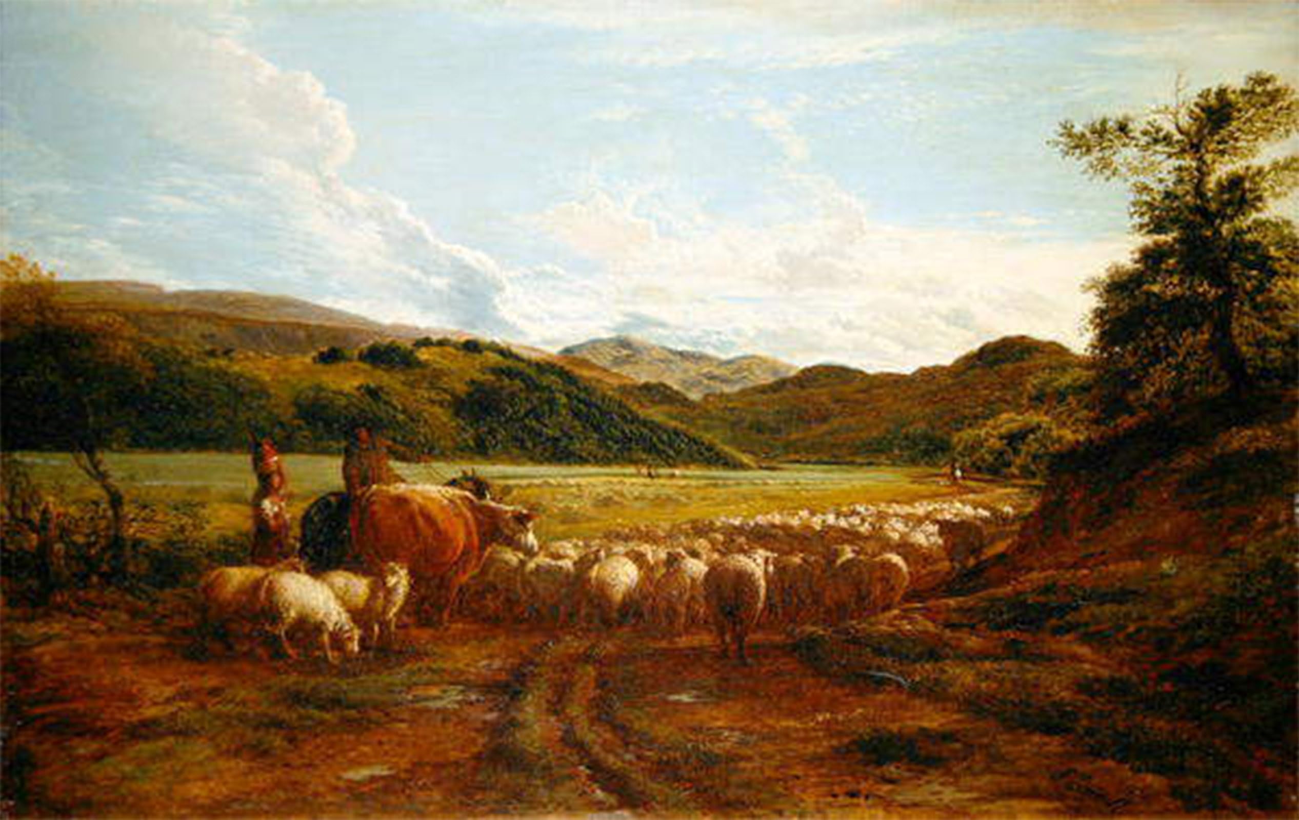 ARTXLXXBN Famous Painting Art Wall Decor Abstract Art Picture a Fine Evening After Rain a Scene in Wales by Linnell Animal Pictures for Home Decor 60x90cm
