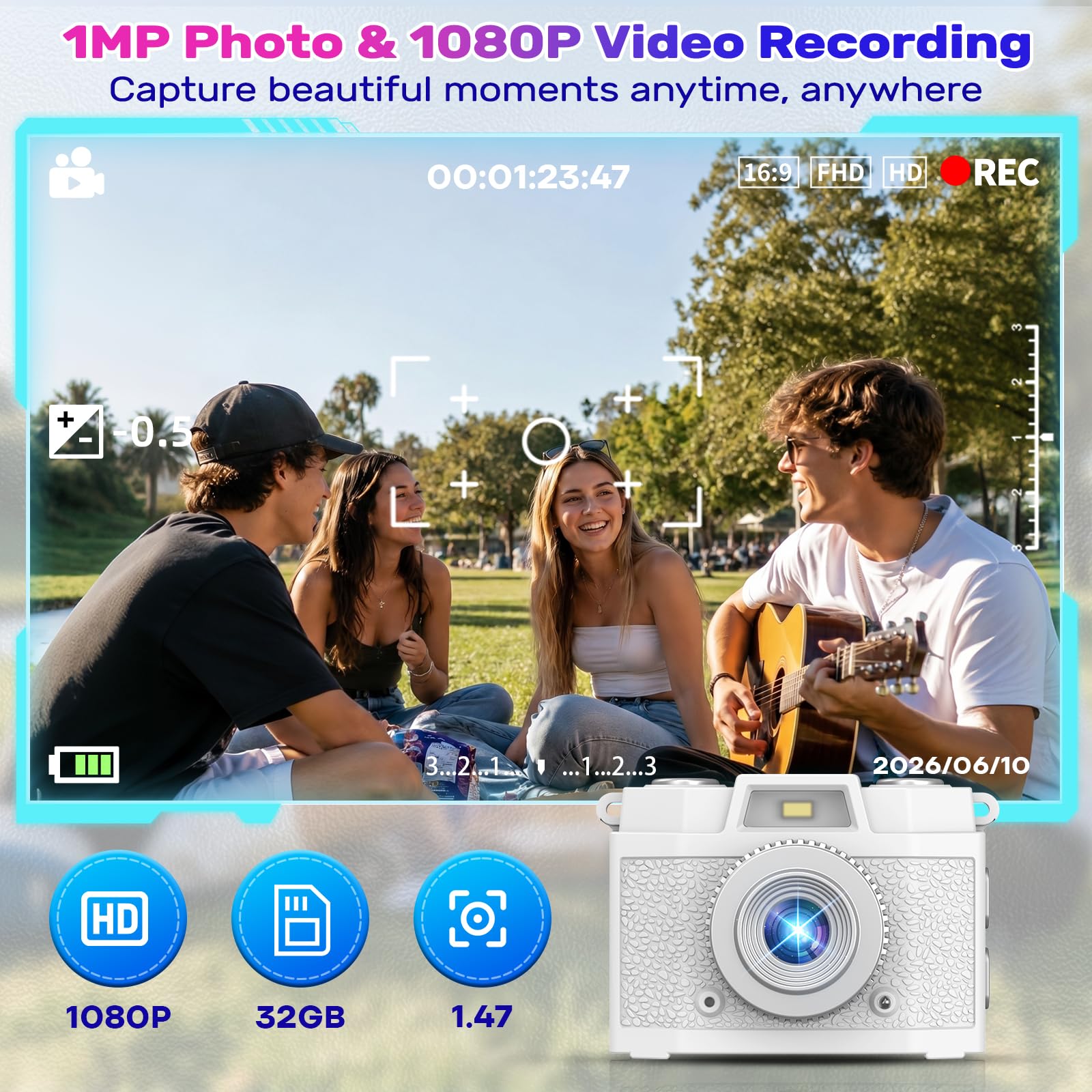Mini-Appareil Photo numérique rétro en Porte-clés 1080p
