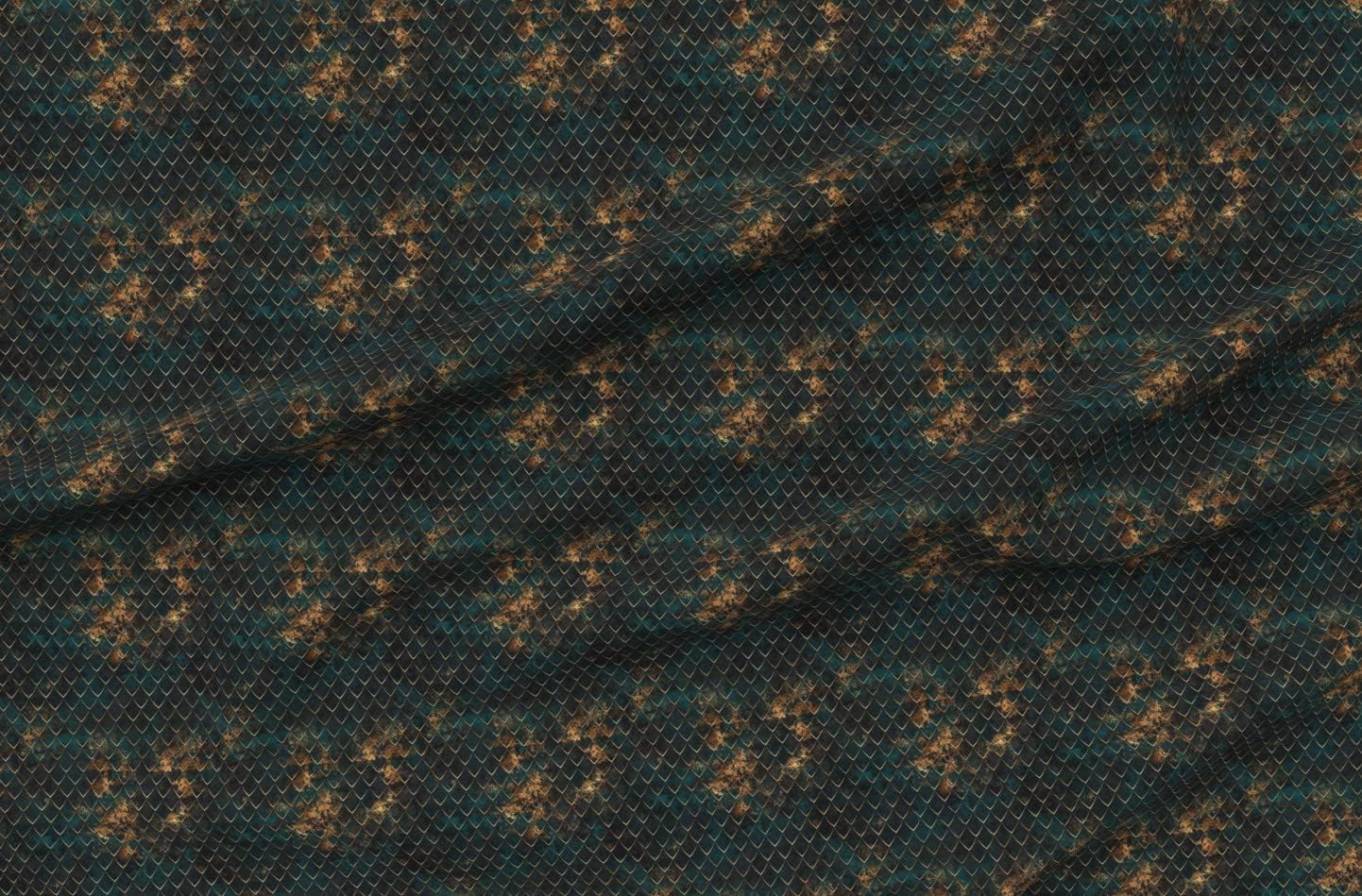 Spoonflower Fabric - Dark Scales Black Green Fantasy Cosplay Fish Dragon Mermaid Printed on Minky Fabric by The Yard - Sewing Baby Blankets Quilt Backing Plush