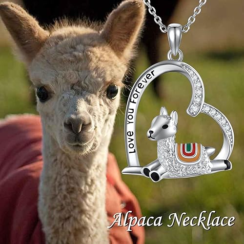 Miniatura 6 de YAFEINI Collar de plata de ley para amantes de los animales, vaca, capibara, llama, búho, vaca de las tierras altas, joyería de animales, regalos de