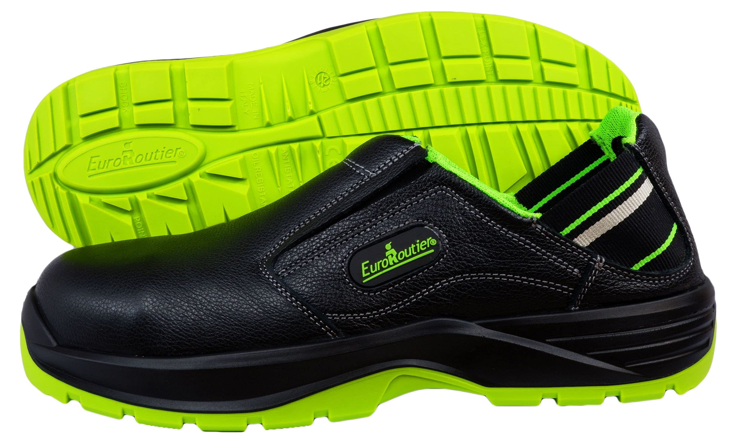 EuroRoutier Hybrid Nappa Black Prawdziwa Skóra, Kapcie, Obuwie Ochronne Z Certyfikatem S1P-SRC