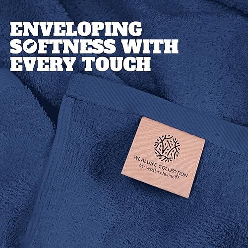Miniatura 60 de White Classic Juego de toallas de baño suaves de lujo de algodón de 21.16 oz/m², extra grandes, 35 x 70 pulgadas, altamente absorbentes y de secado