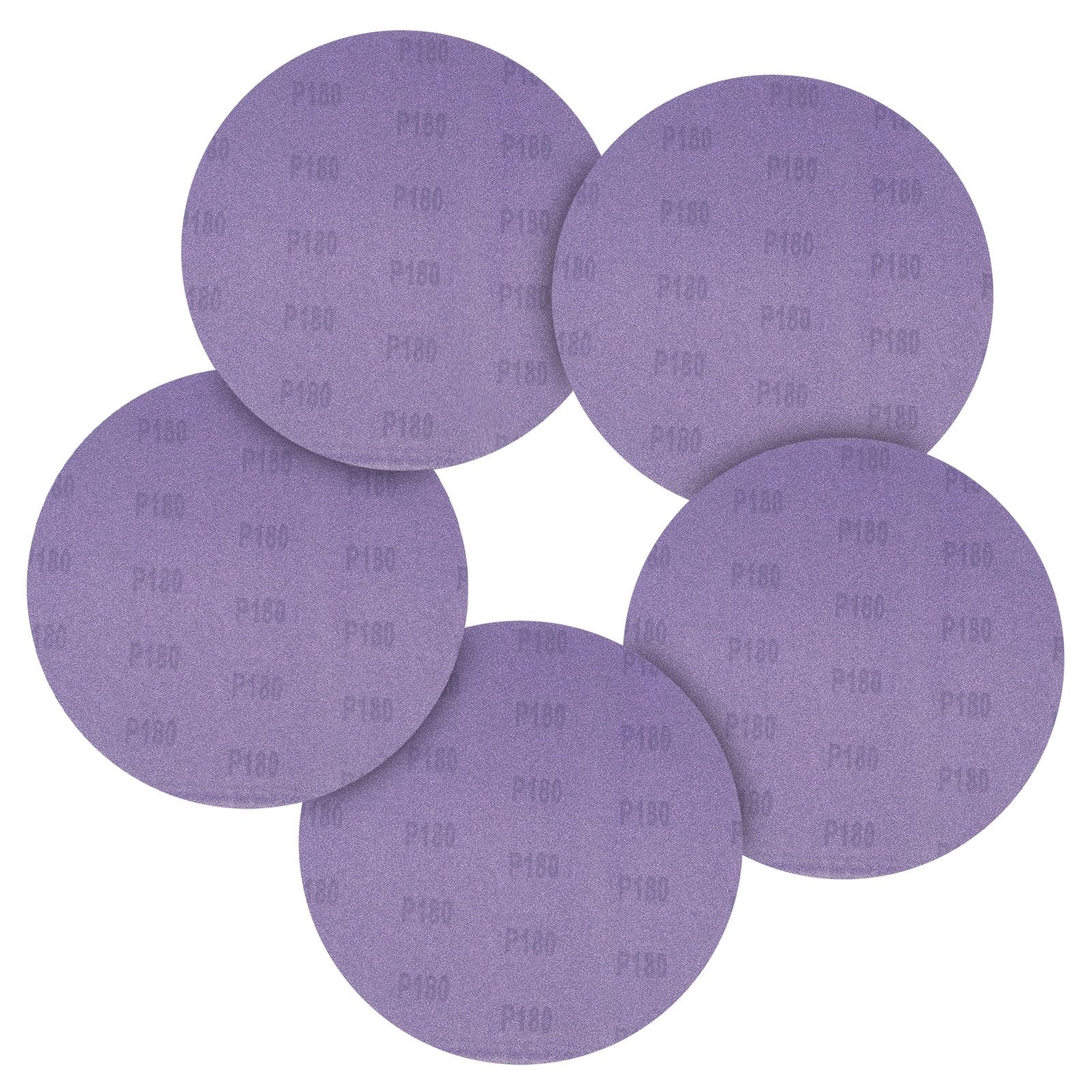 CoCud 10 Pcs 220 mm Sanding Disc 180 Grit Round Hook and Loop Sandpaper Fit for Orbital Sander or Automotive Car Repairing, Grinding and Polishing, Purple