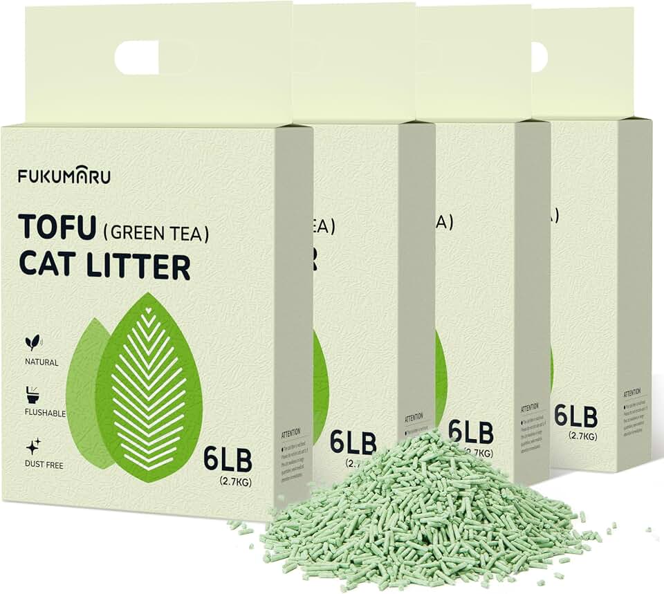 FUKUMARU Arena de tofu 10,8 kg, control de olores aroma té verde
