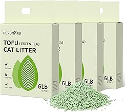 FUKUMARU Tofu Cat Litter 10.8 kg – Clumping Cat Litter, Odor Control with Green Tea Scent, Dust Free and Easy to Agglomerate, Disposable in the Toilet