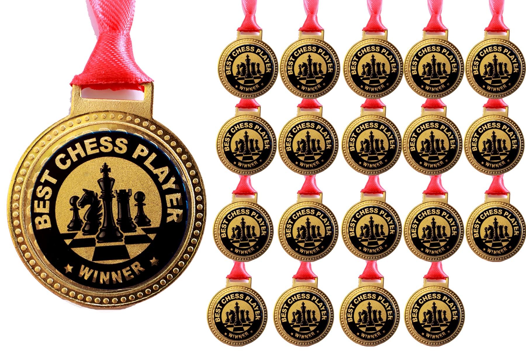 Medal | Gold Medal | Sports Medal | Winner Medal | Champion Medal |Medals Combo | Chess Medal | Medal Pack of (20)-picture-12