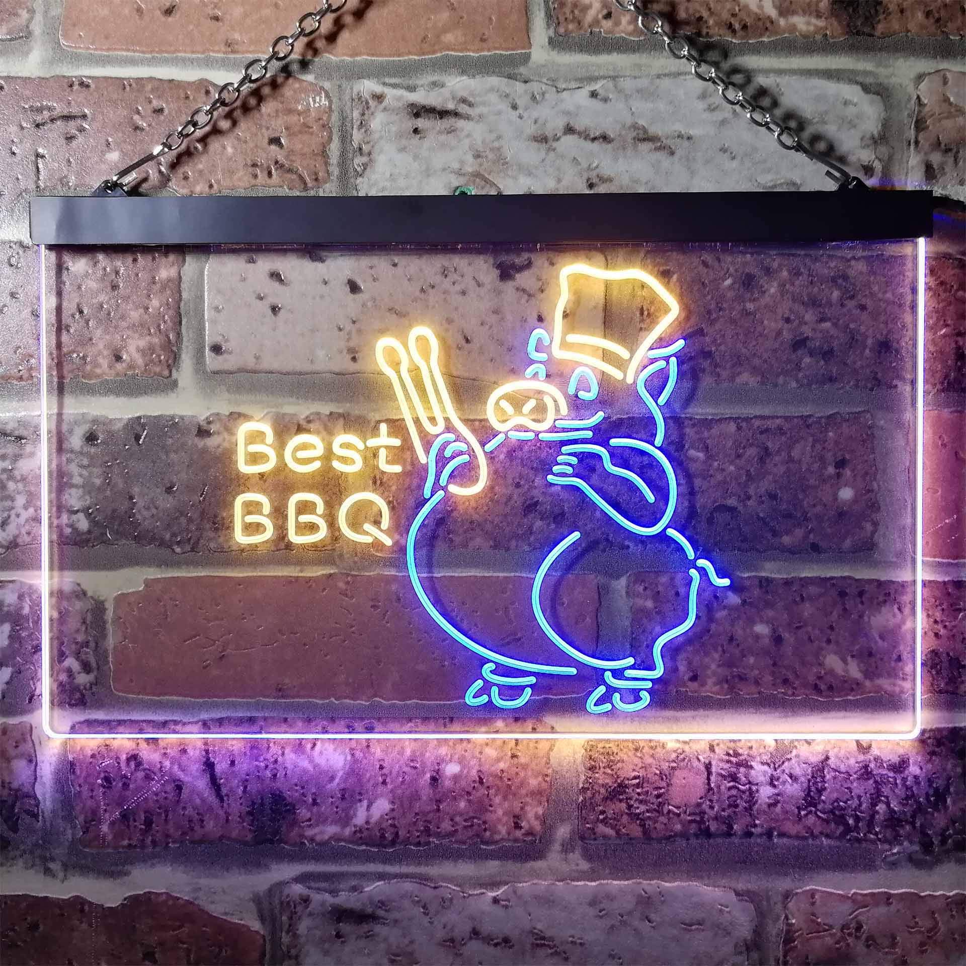 ADVPRO BBQ Pig Restaurant Open Display Dual Colour LED