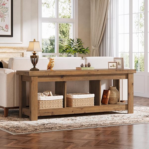 Natural Solid Wood Storage Table