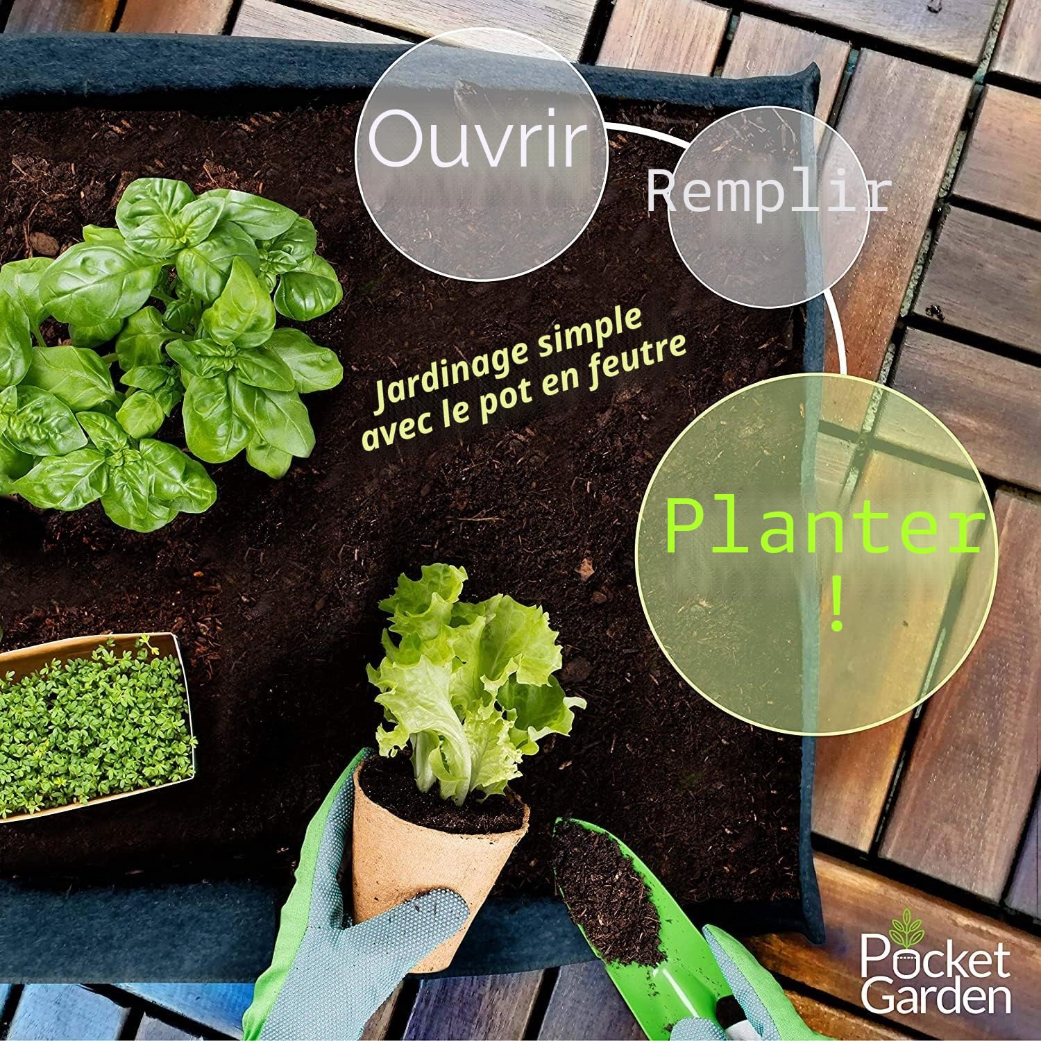 LATERN 4Pcs 8 Gallons Sacs de Culture de Plantes, Rectangulaire Sacs de Culture Respirants en Tissu non Tissé Robuste épaissi Conteneur de Pots de Jardin D'aération de Racine Avec Poignées à Sangles