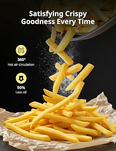 Miniatura 4 de COMFEE' Freidora de aire digital pequeña de 2 cuartos, cesta de cerámica sin PFAS, circulación de aire caliente de 360, sin precalentamiento,