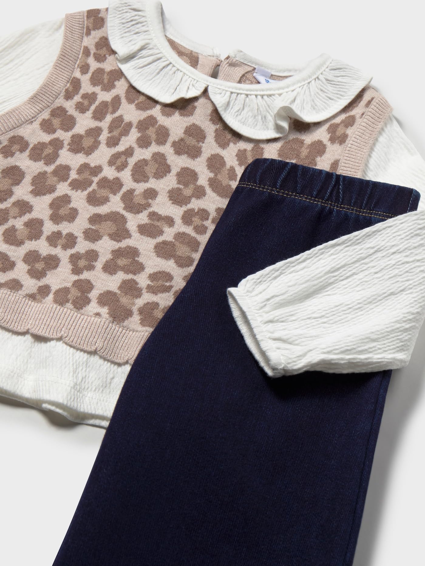 Mayoral Set Hose und Bluse mit Weste für Baby - Mädchen Walnuss