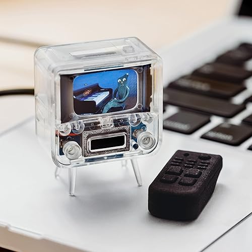 Miniatura 3 de TinyCircuits TinyTV 2 Mini TV portátil retro - Pantalla IPS de 1.14 pulgadas, videos precargados y cargables, recargable USB-C, controles de perilla