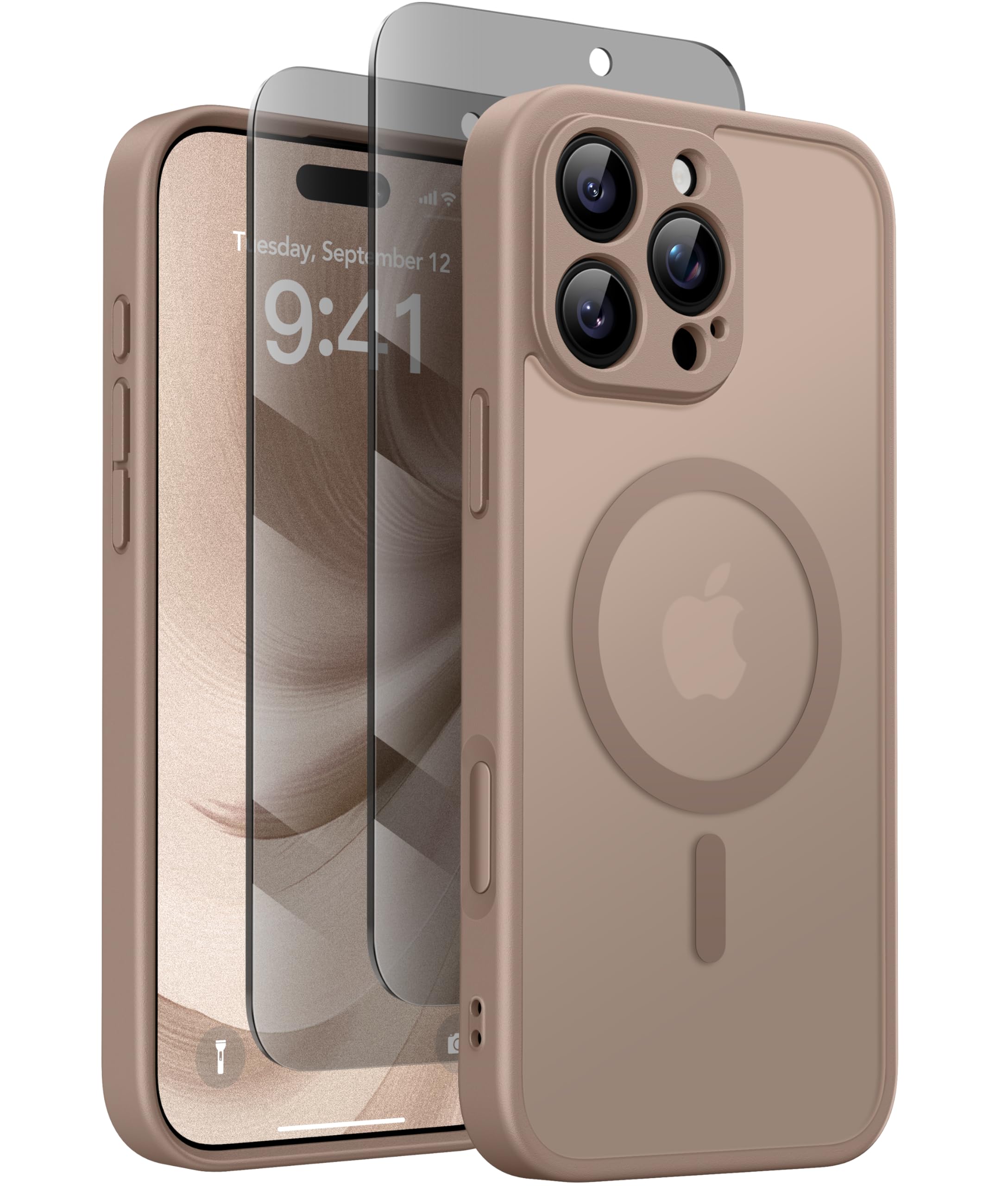 GOLBINBOX Matte Hülle für iPhone 17 Serie mit 1x Sichtschutz