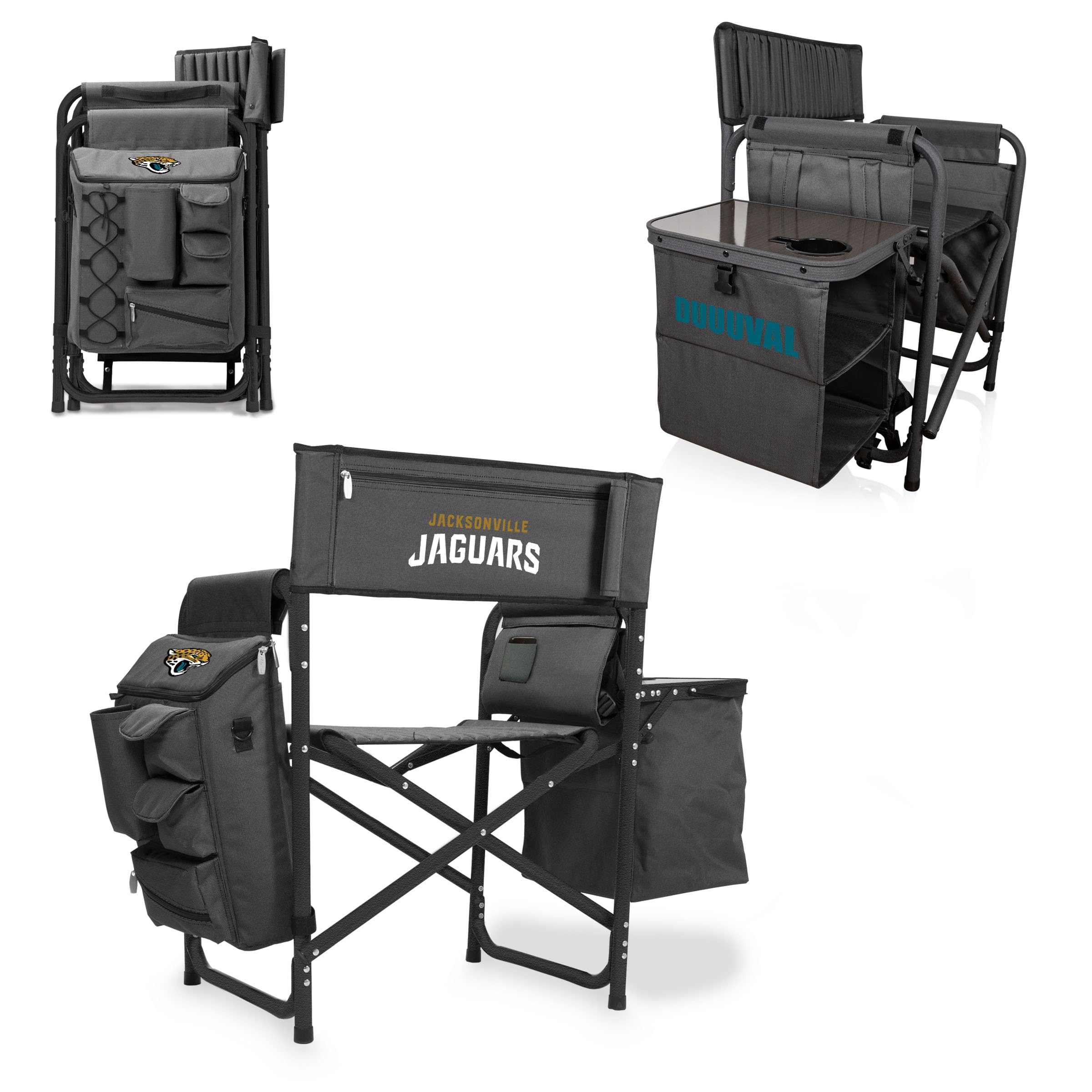 Picnic TIME NFL Unisex-Adult NFL Fusion Camping Chair with Side Table and Soft Cooler, Beach Chair for Adults, Lawn Chair