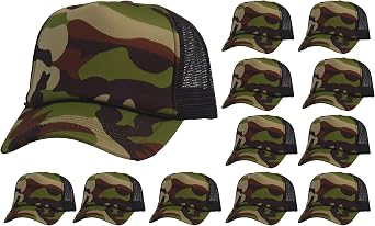 TOP HEADWEAR 12 Pack Trucker Hat Bulk - Dozen Plain Blank Hats