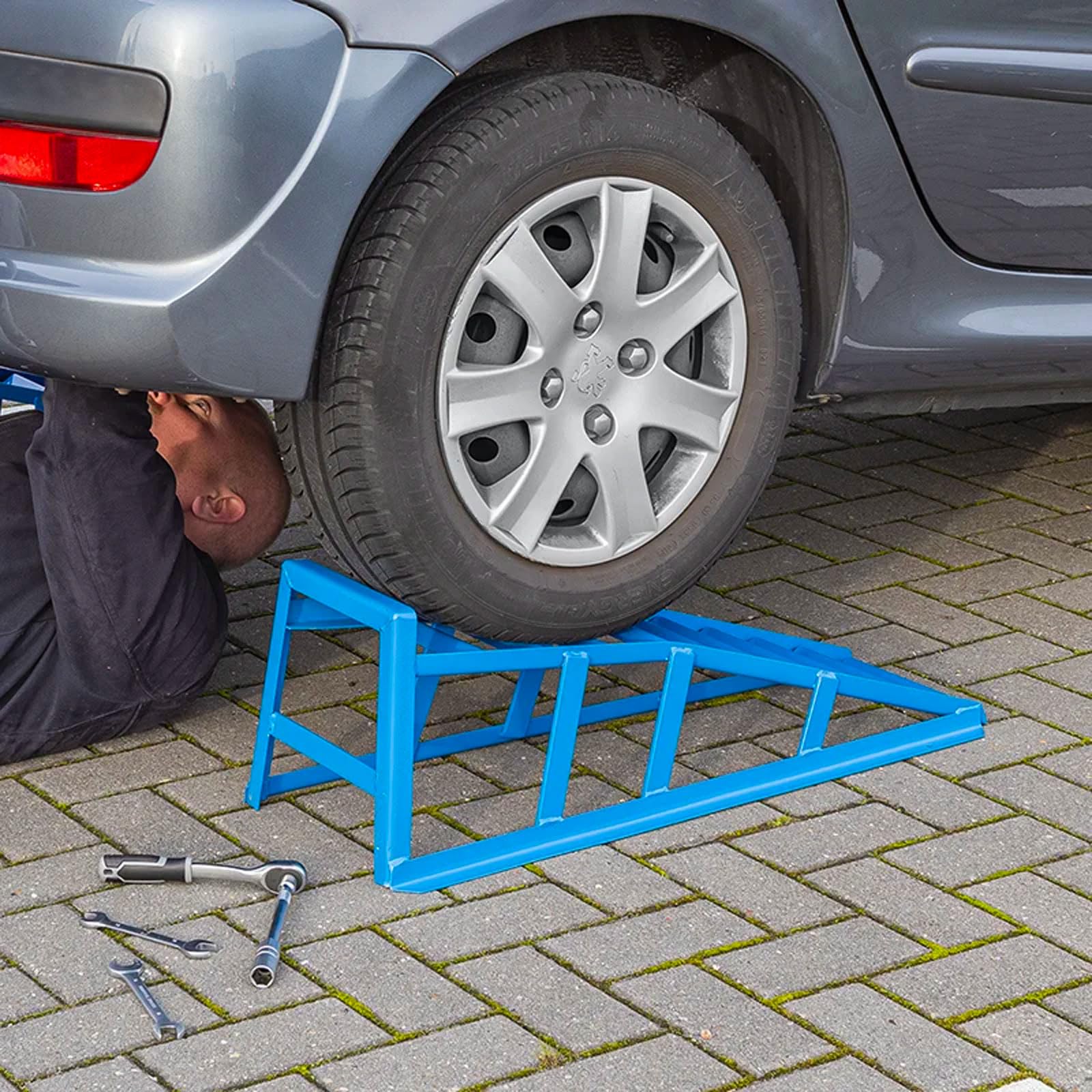 Rampes De Nivellement Voiture - Lot De 2 - Capacité 4 Tonnes - Pour Réparation, Vidange, Camping-car