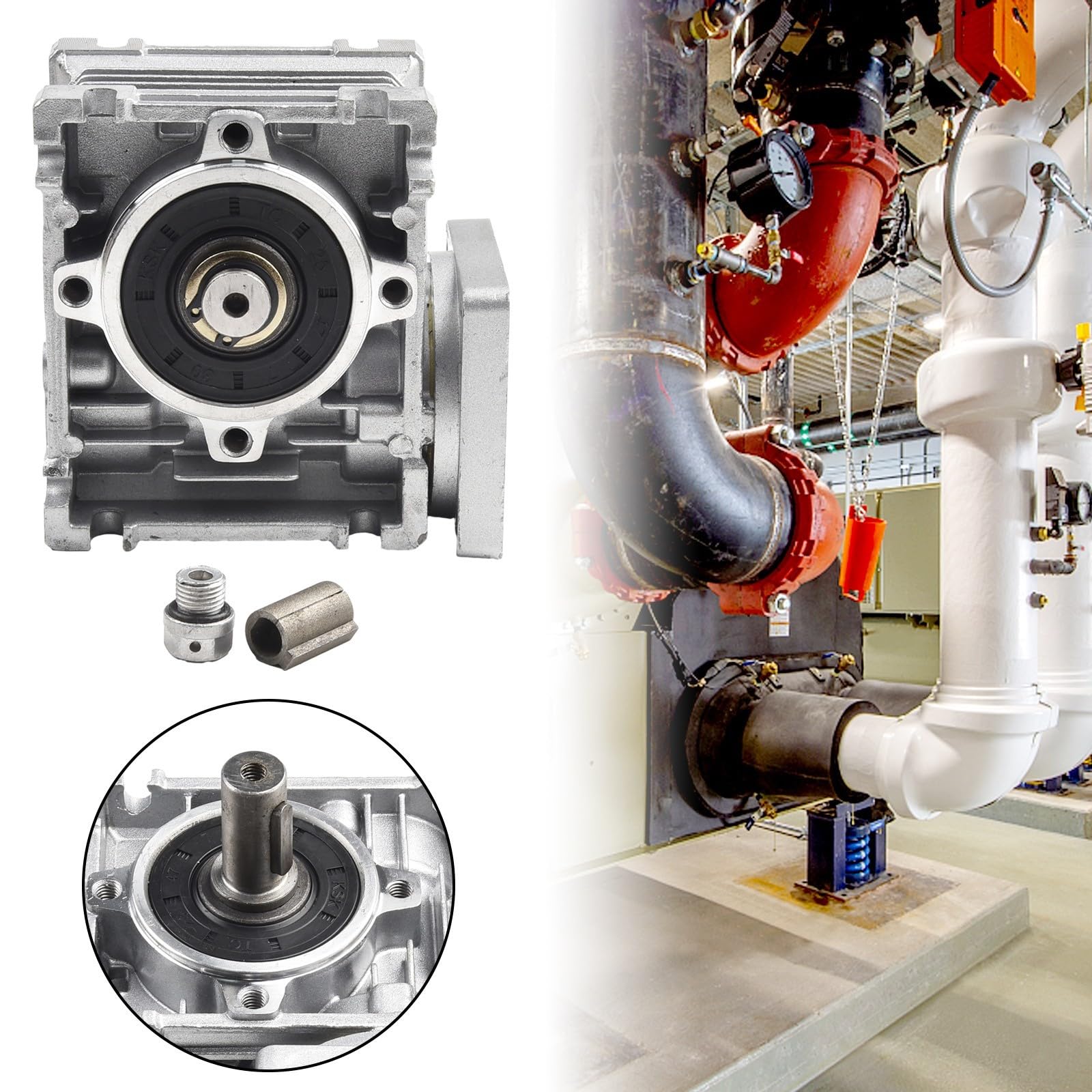 NMRV030 für Schneckengetriebe für NEMA 23 Schrittmotor, Edelstahlkonstruktion, industrielle Automatisierung, Antriebsreaktor, 14 mm Ausgang (10 Verhältnis 1)