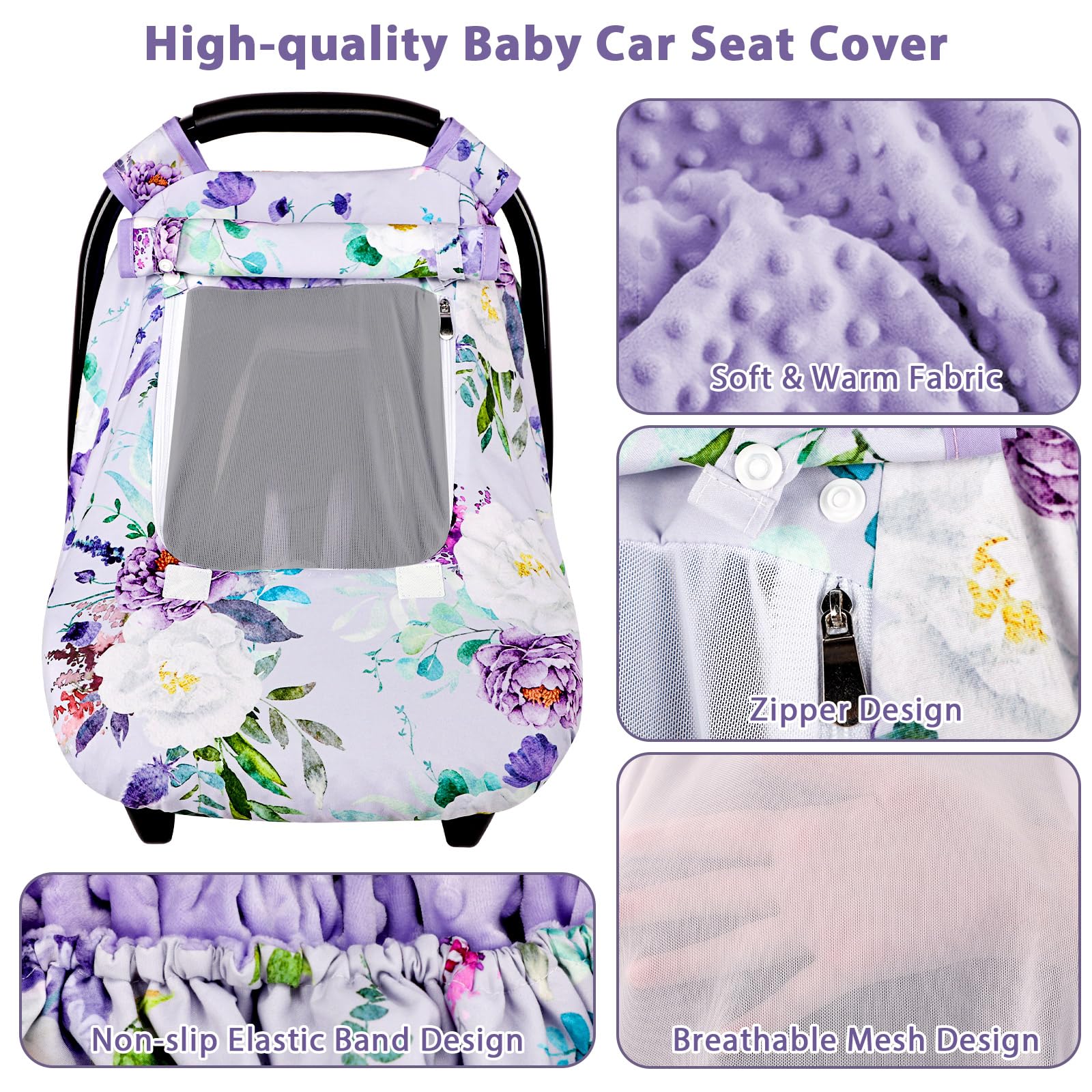 Fundas de asiento de coche para bebés, cálida funda de asiento de coche para bebé, resistente al viento, cubierta de asiento de coche para niñas, toldo de asiento de coche a prueba de golpes