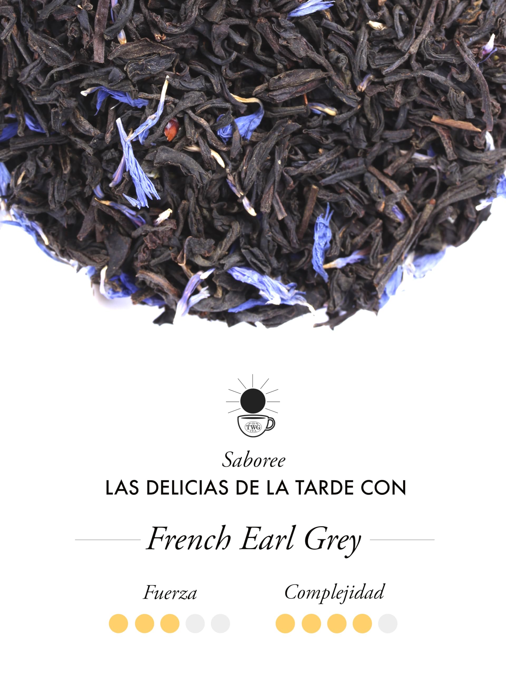 TWG Tea | French Earl Grey | Té Negro | Frutas Cítricas y Acianos Azules | 15 Bolsitas de Té de Algodón Cosidas a Mano | Caja de Regalo Originales
