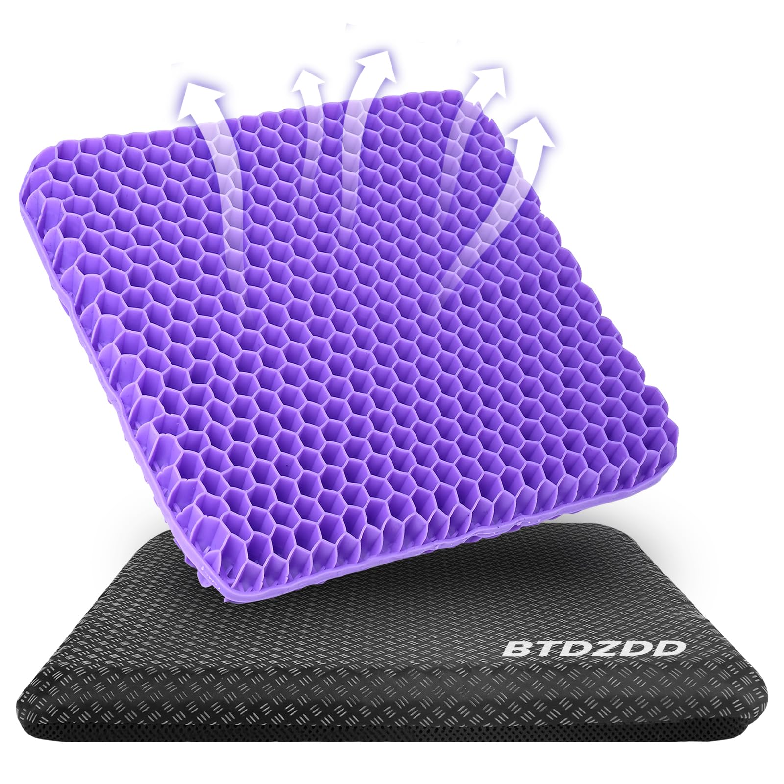 BTDZDD cuscino gel per sedia, Cuscino In Gel, Cuscino per Coccige, Cuscini per Sedie Traspiranti per Auto/Ufficio/Casa/Sedia a Rotelle (Viola, 43 * 39 * 4)