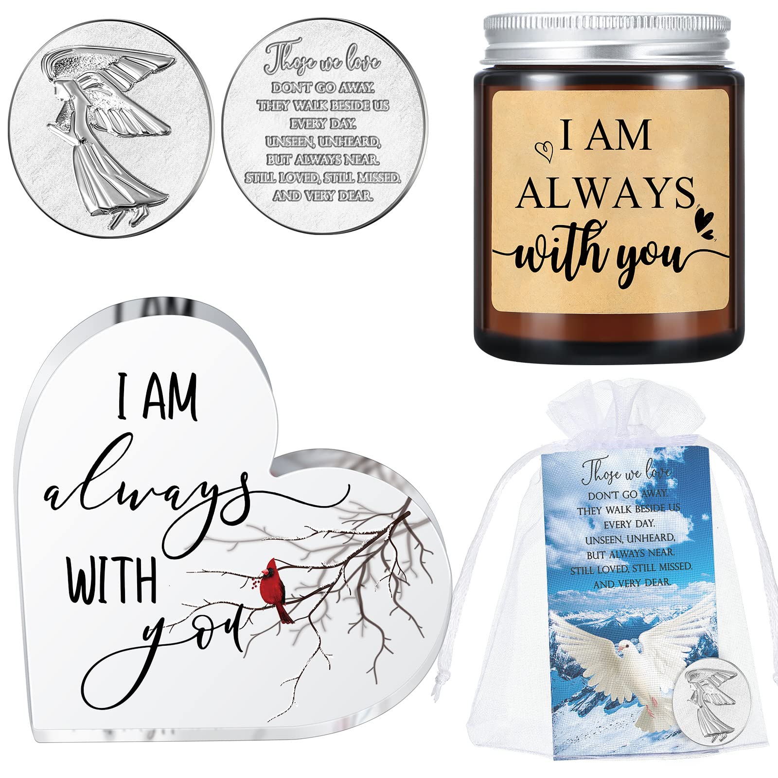 Roowest Sympathy Memorial Gift Scented Candle Jar I Am Always with You