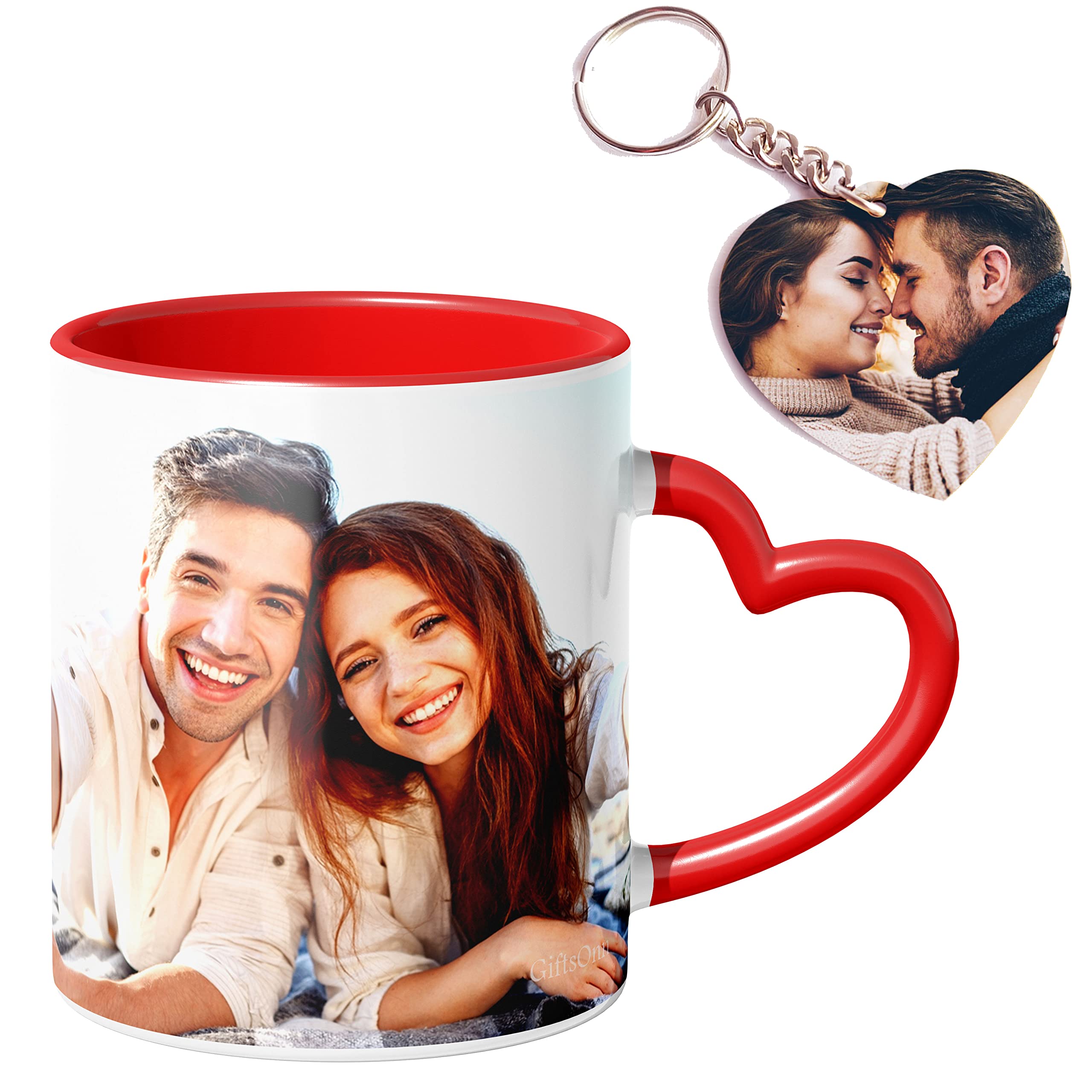 Personalized Gift Custom Photo Quote Name Ceramic Red Heart Mug for Anniversary Gift, Valentine's Day Gift, Birthday Gifts for Girls & Boys, Gift for Girlfriend, Gift for Boyfriend -325 Ml