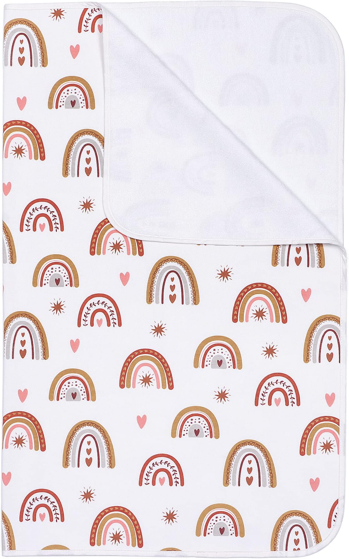 ROCCED Crib Pad Waterproof Washable Reusable 31" x 40" Large Toddler Mattress Protector Incontinence Pad Seat Cover Underpad for Kids Adults Pets Potty Training Mat Rainbow