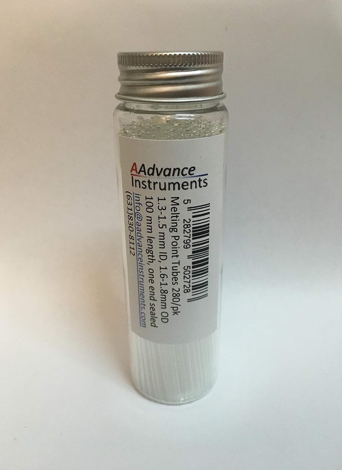 Melting Point Tubes One End Sealed 100 mm x 1.3-1.5 mm ID 1.6-1.8 mm OD 280/pk Glass Capillary Micro Pipettes One End Open AAdvance Instruments