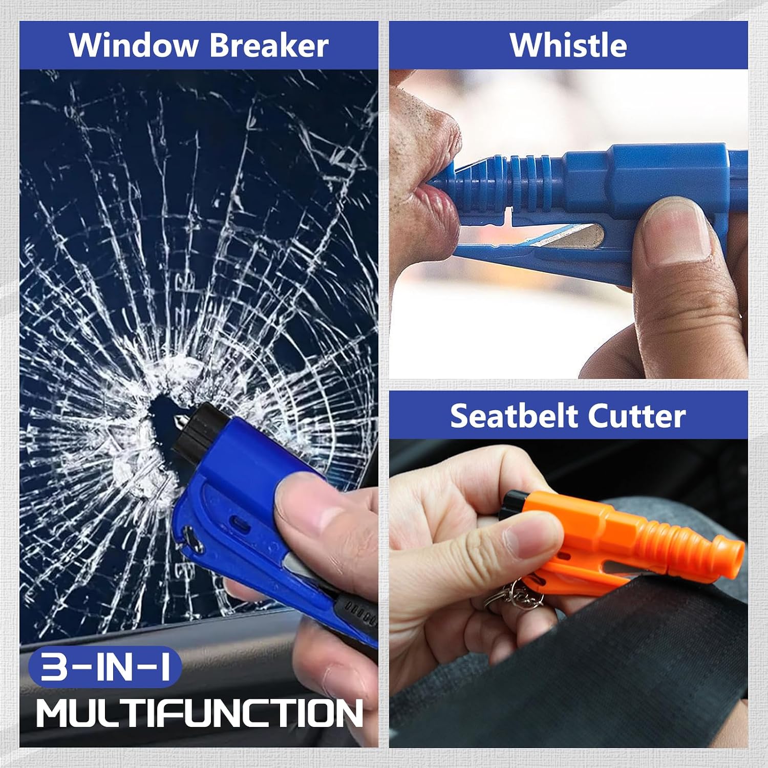 8 PCS Window Breaker Seatbelt Cutter,3 in 1 Car Window Breaker Tool,Car Glass Breaker and Seatbelt Cutter,Car Emergency Escape Tool for Automotive Accidents
