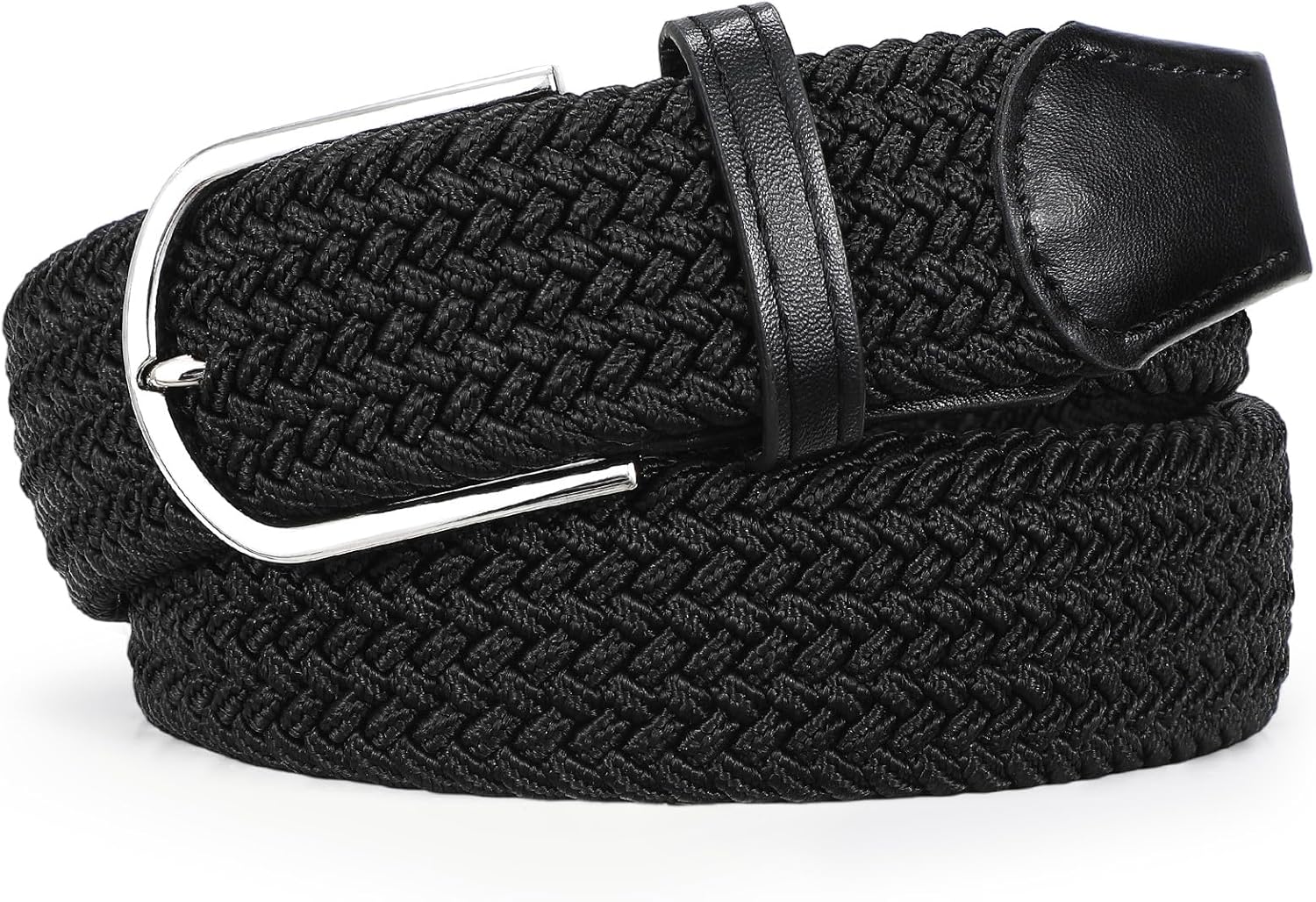 Braided Stretch Belt for Men Elastic Woven Golf Belt for Casual Pants Jeans Shorts