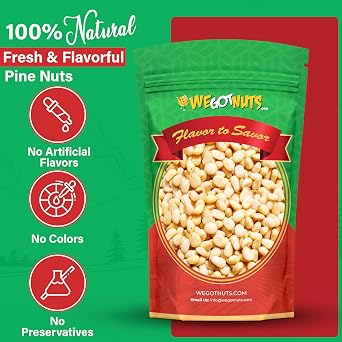 We Got Nuts - Raw Whole & Natural Pine Nuts 2 Lbs (32oz) Premium Quality Fresh Kosher Pine Nuts - Natural & Healthy Snack Great For Cooking, Pesto, Salads & More
