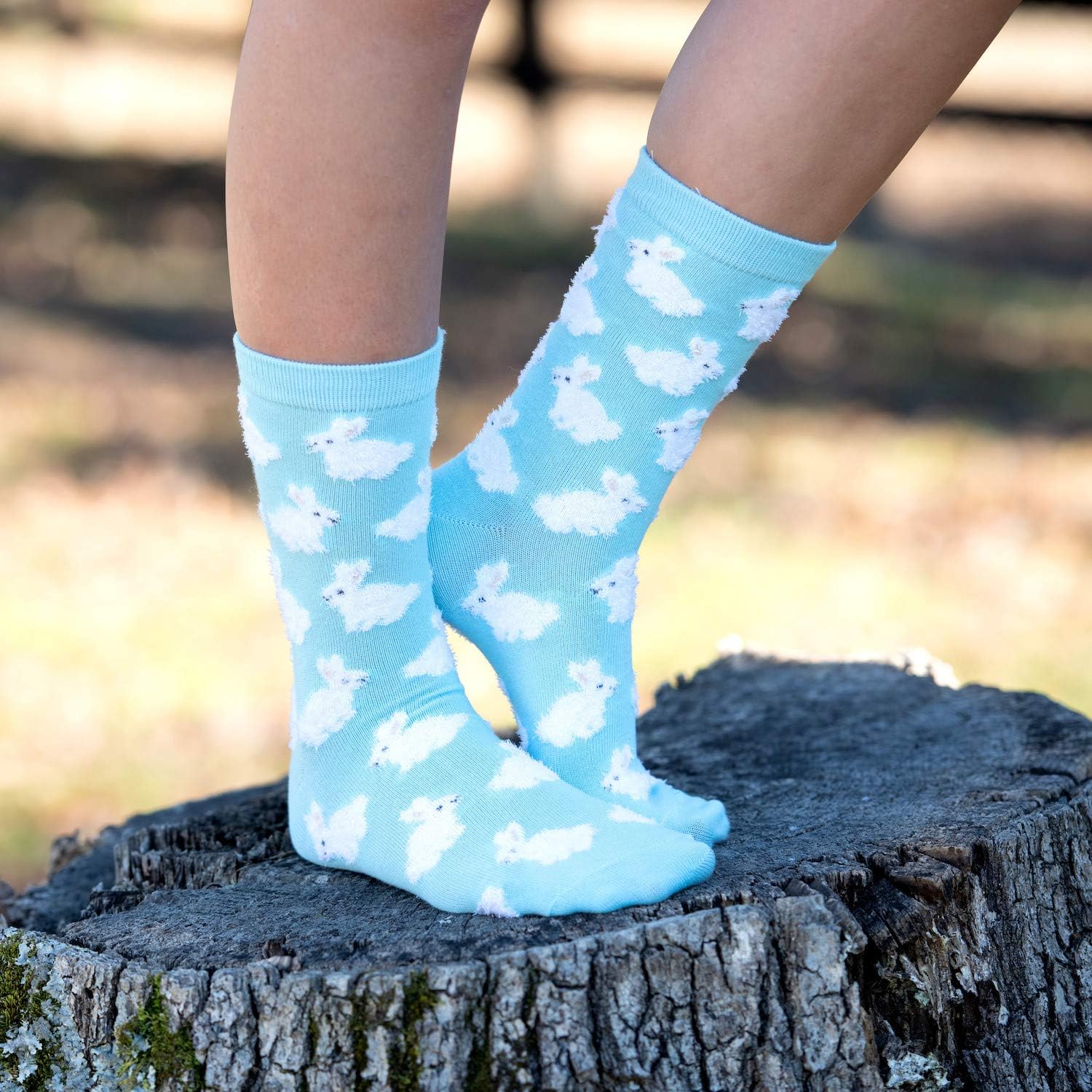 WHD Fluffy Bunny Crew Socks for Women & Men | Gift for Rabbit Lovers, Cute Animal Socks image 5