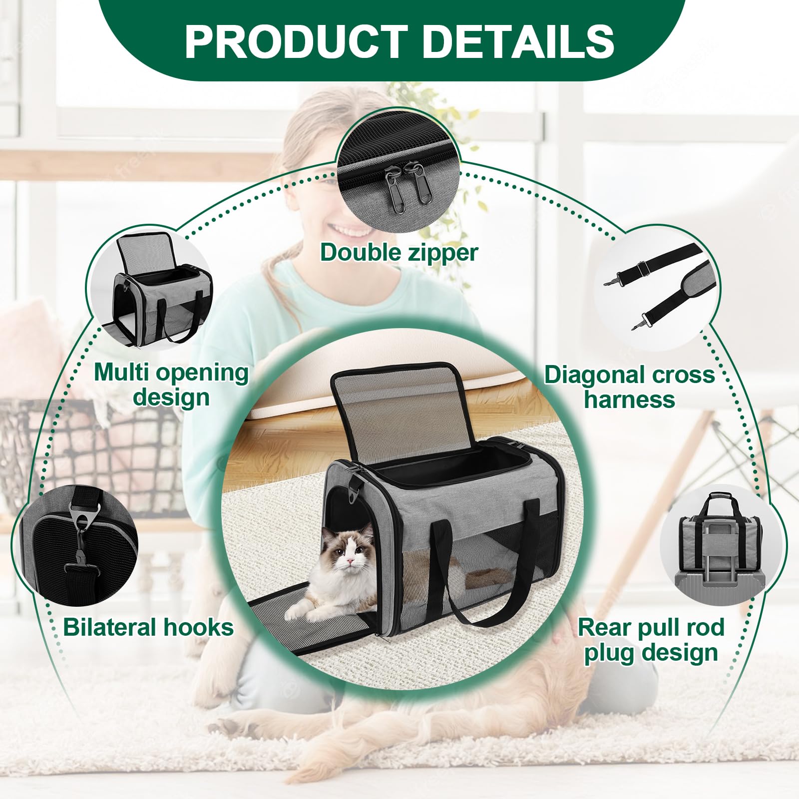 Cat Carrier Bag Airline Approved - Image 3