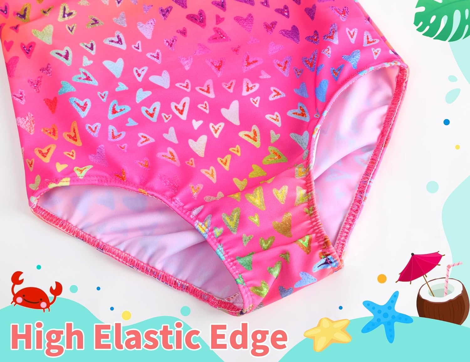 TENVDA Girls Swimsuit Summer Beach Sport Halter Bathing Suits One Piece Swimwear for 2-12 Years Old Kids - Image 6