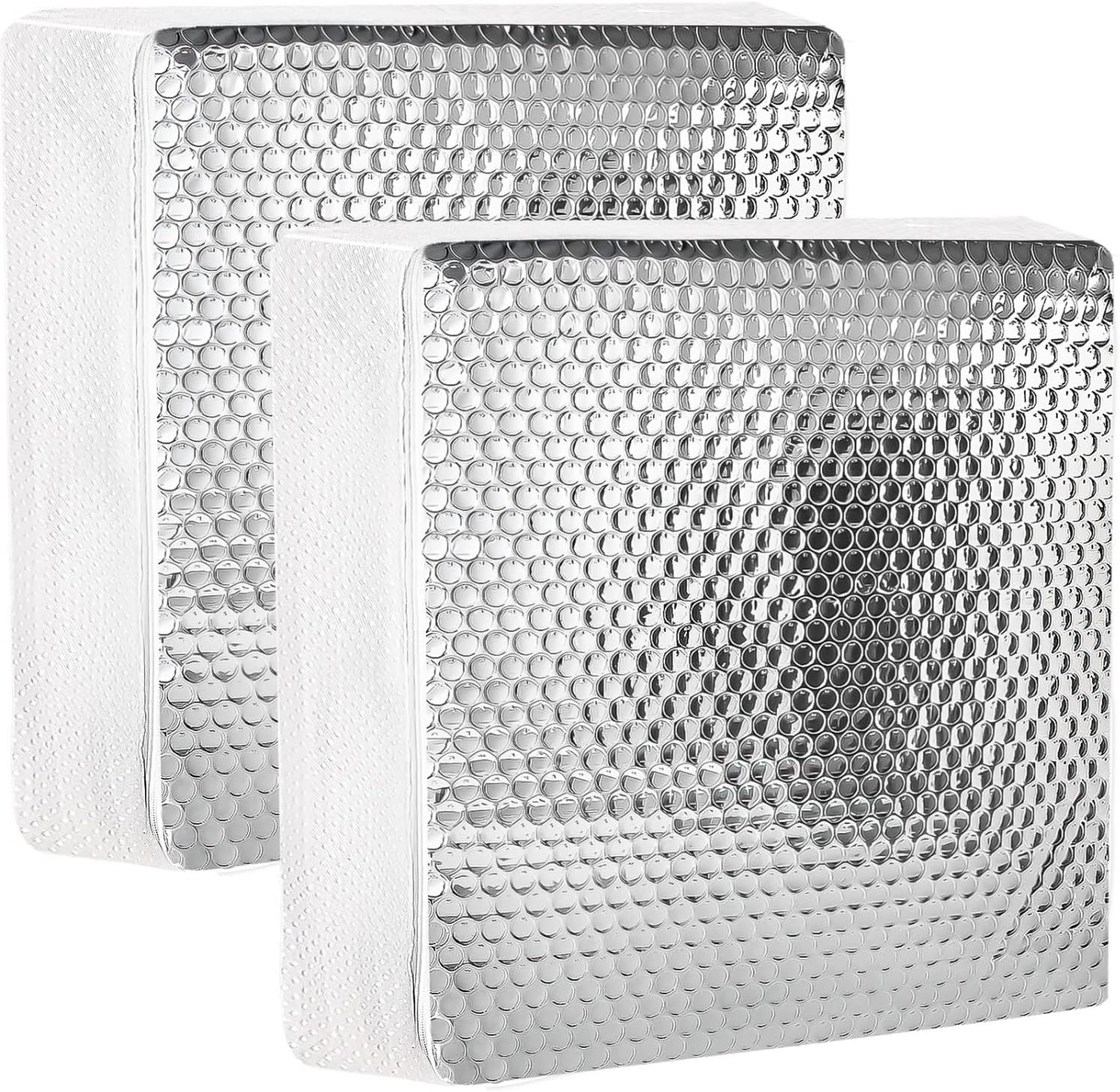 YoleShy 2Pcs RV Vent Insulator 14x14x3'' Universal RV Skylight Cover for Inside Camper Skylight Insulator Sunroof Pillow with Reflective Surface Energy Saving Waterproof