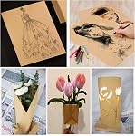 HningBuyox 300 PC Feuilles de papier Kraft, papier d'impression brun, 120g Papier de papeterie brun double taille pour artisanat, dessin, DIY Projets, Invitation, Imprimante jet d'encre laser compatible, 8.5 x 11 1 cm