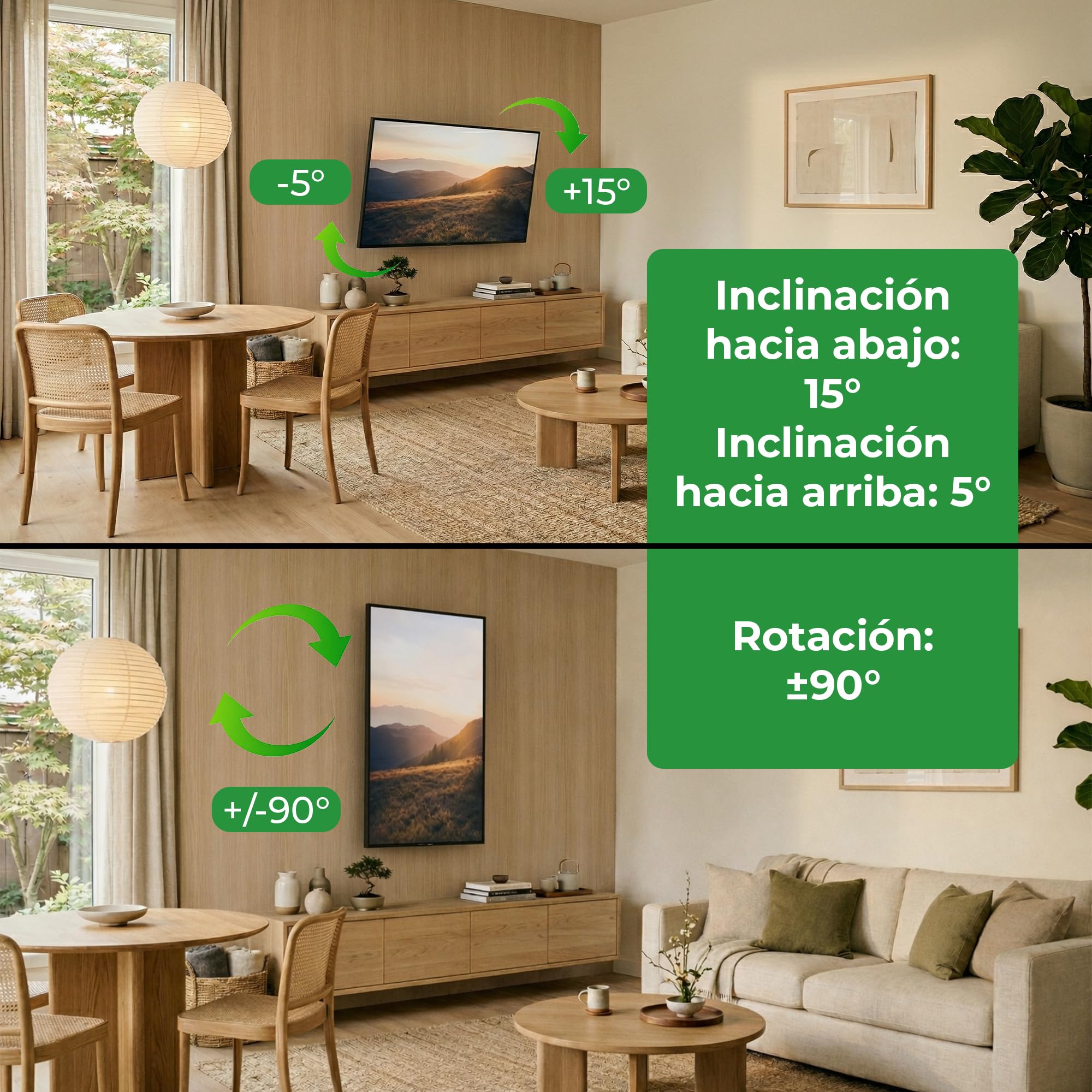 TiTon Flex 80 cm, Soporte de Pared para TV, Girar, Inclinar, TV hasta 60kg, VESA máx.400x400