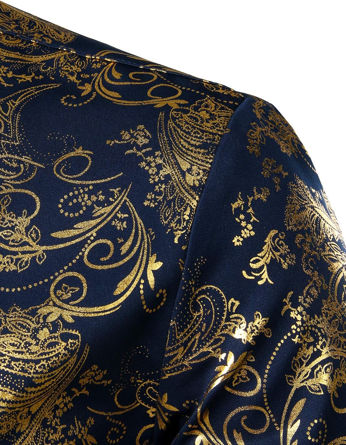 ZEROYAA Men's Luxury Paisley Floral Printed Button Down Shirt