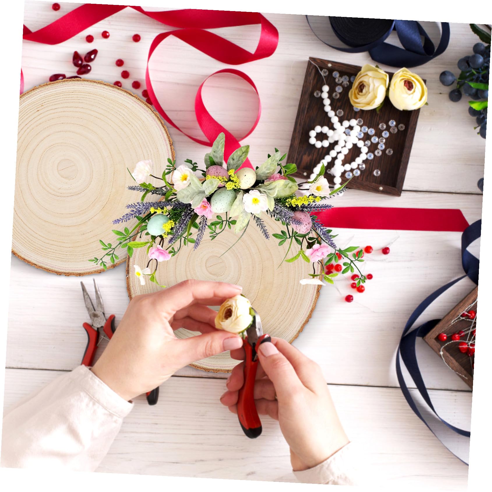 LIFKOME 8 Stück Teiliges Rustikale Paulownia Holzscheiben Naturbelassene Baumscheiben für DIY Bastelprojekte Hochzeit Deko und Holzmalerei