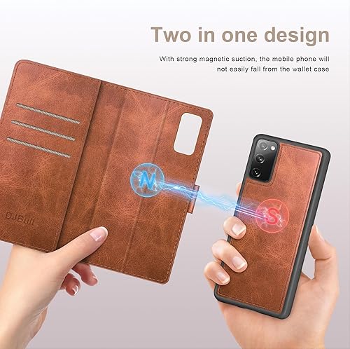 Miniatura 3 de Funda tipo cartera desmontable 2 en 1 para Samsung Galaxy S20 FE con soporte para tarjeta de crédito bloqueo RFID, funda protectora de piel