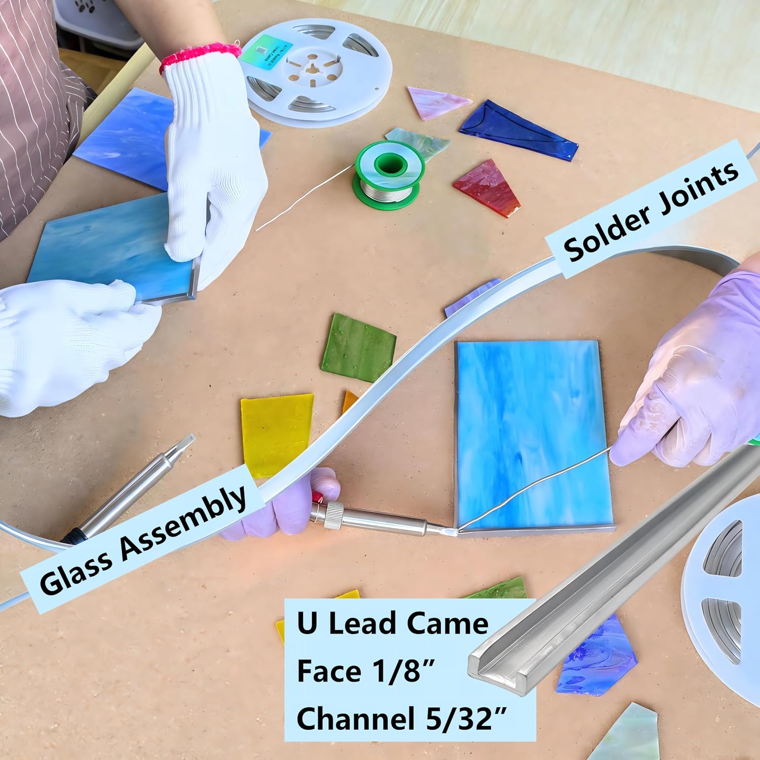 1/8" Round U Lead Came for Stained Glass, 1 Lb Spooled Hobby Came (13 Ft)