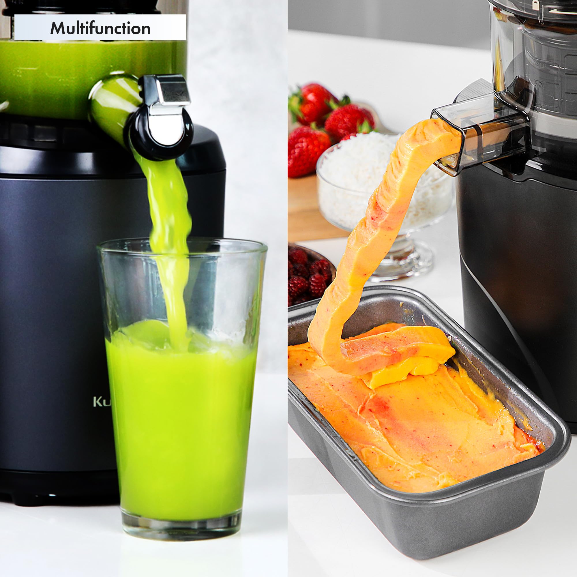Kuvings AUTO8 Entsafter – Pflegeleichter Slow Juicer mit 2L Fassungsvermögen und 200W Motor ideal für Obst, Gemüse (Schwarz)_KHS-860SE
