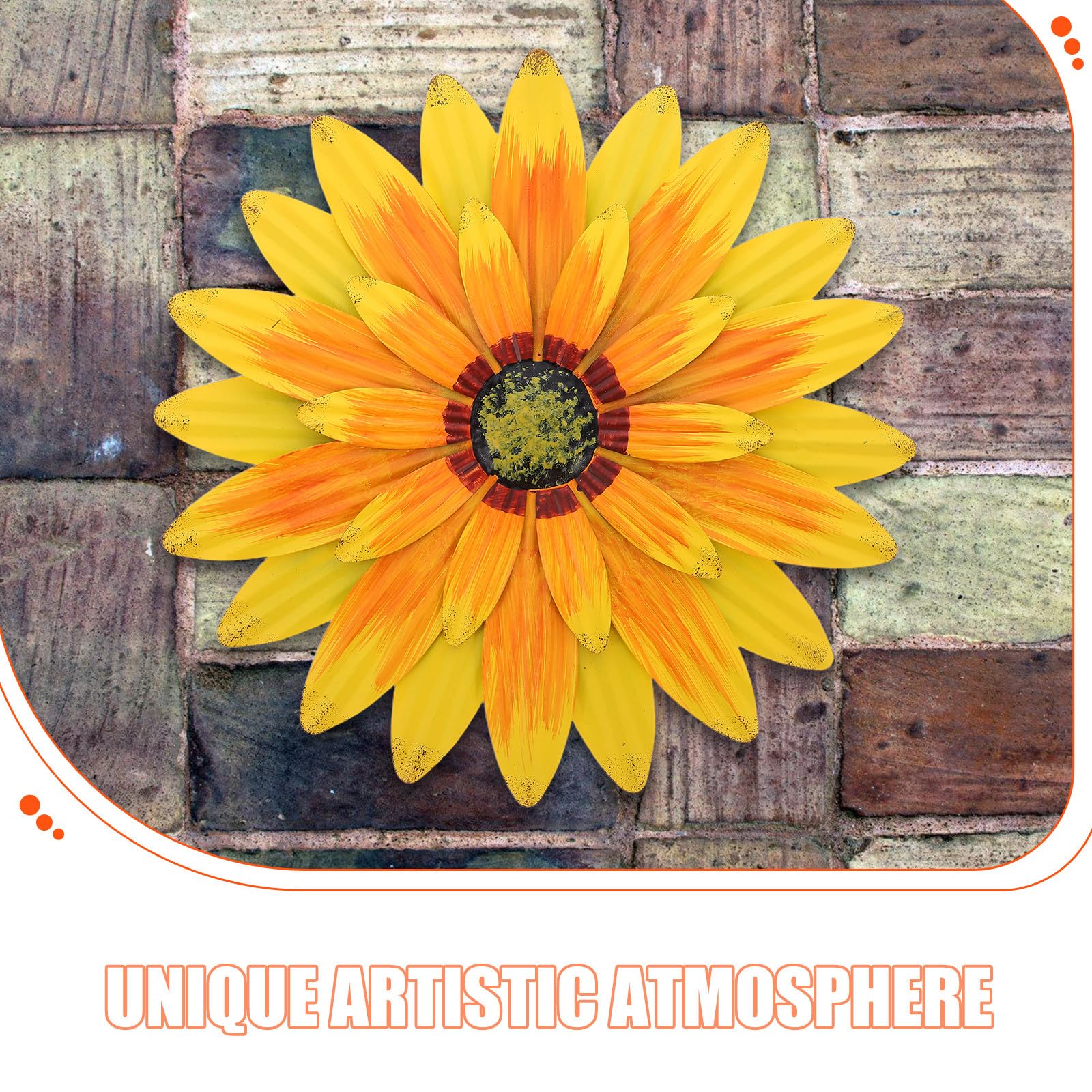 SUPVOX Decorazione da Parete in Metallo a Forma di Girasole, 13 Pollici, Scultura Floreale in Ferro di Grandi Dimensioni, Decorazione Rustica da Parete a Forma di Girasole per Cucina, Fattoria,