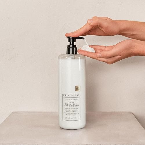 Miniatura 4 de Kristin Ess Champú y acondicionador sin fragancia para el cabello, juego de 1 litro para piel sensible y cuero cabelludo, sin sulfatos y sin color,