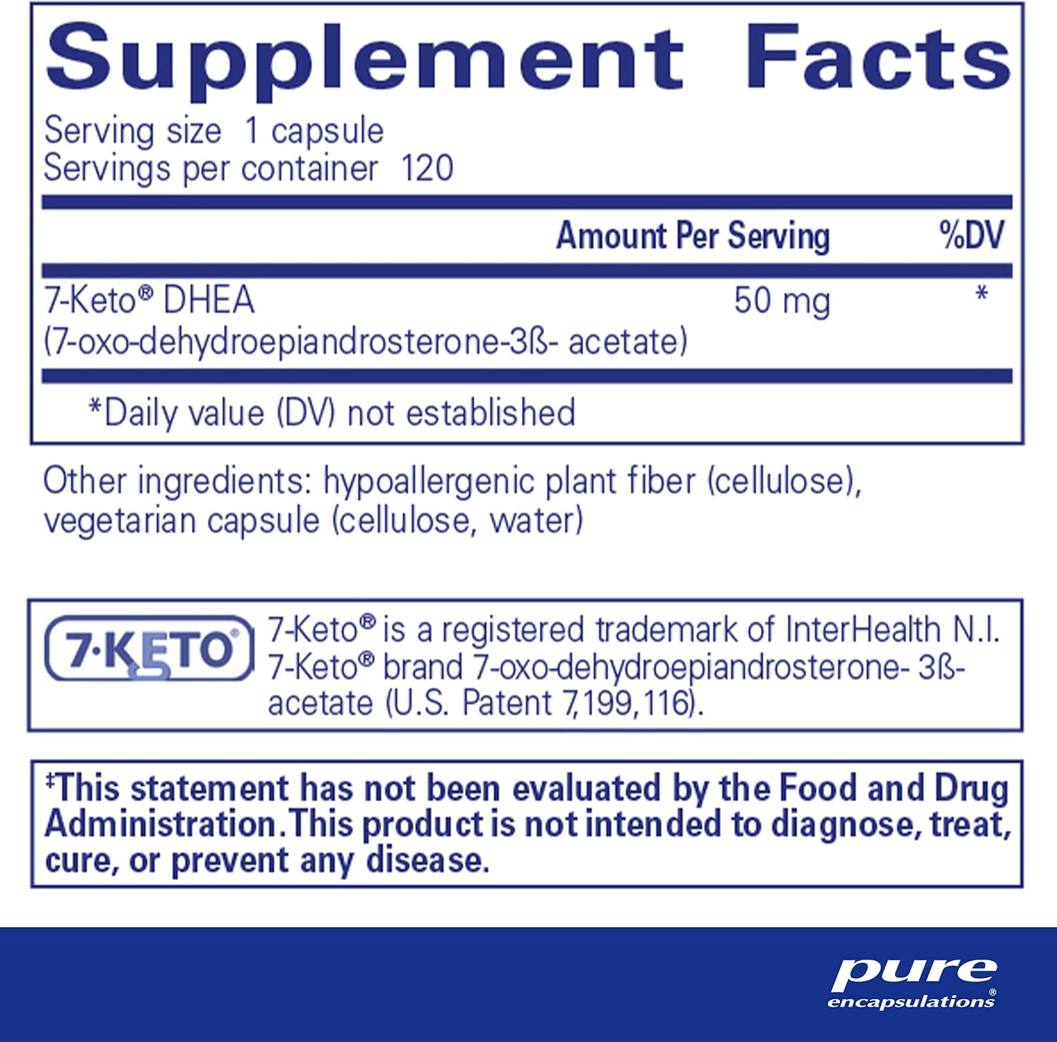 Pure Encapsulations 7-Keto DHEA 50 mg | Unique DHEA Metabolite Supplement to Support Thermogenesis and Healthy Body Composition* | 120 Capsules : Health & Household