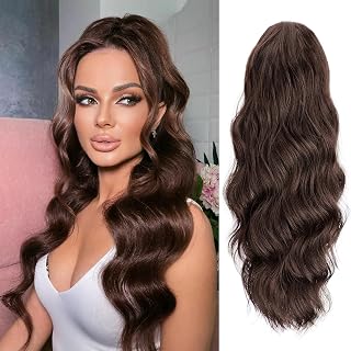 FREEMEIGE Claw Clip Ponytail Extension Long Wavy Ponytail Extension Synthetic Clip in Ponytail 20" Pony Tails Hair Extensions for Women Fluffy Natural Looking Hairpiece for Daily Use