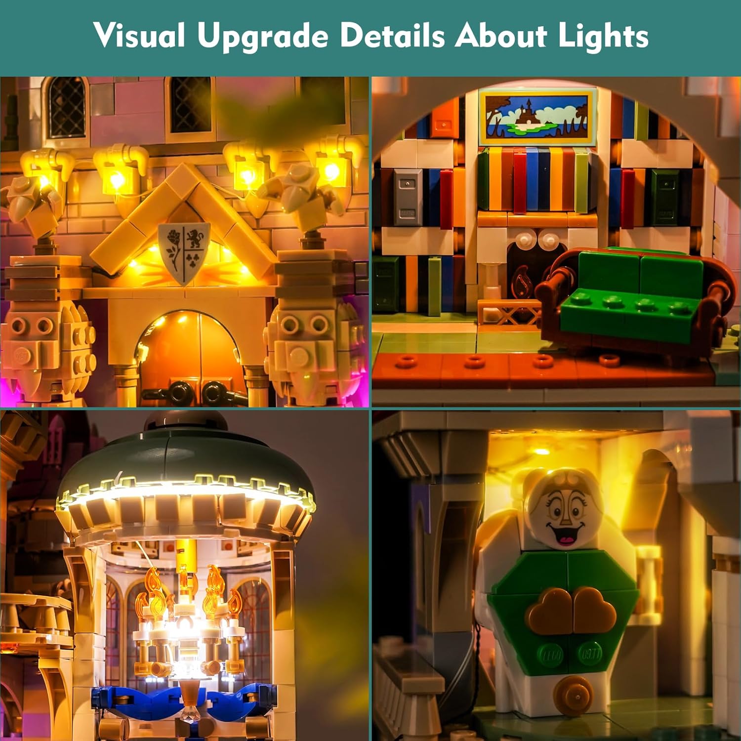 Light kit Compatible with Lego 43263 Beauty and The Beast Castle - No Model Only Light, LED Lighting Accessories Compatible with Lego 43263 Building Set (Standard Version)